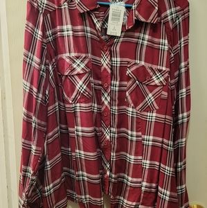 Torrid Slim Crop Plaid Top